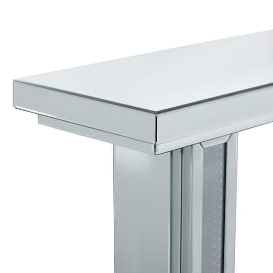 Silver Glam Wood Console Table